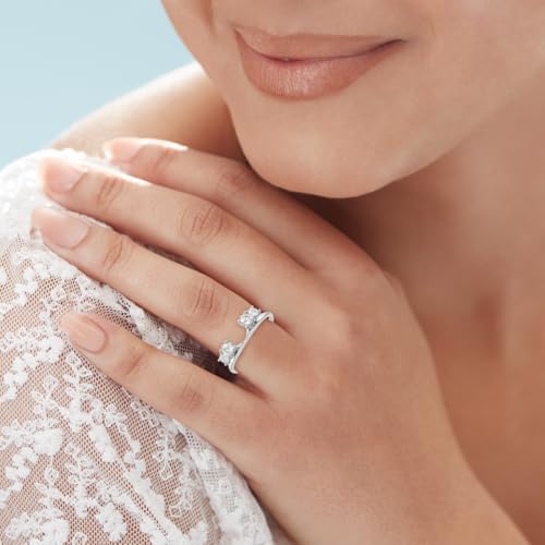 Diamond2Deal 14K White Gold Diamond Ring Guard Wrap Enhancer2