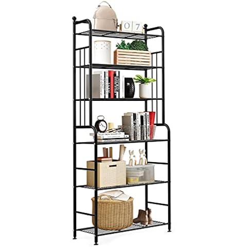 6 Tier Metal Standing Shelf Unit Storage, Upgrade Bakers Rack Pantry Shelves Organizer Bookcase, Heavy Duty Shelving Unit Plant Stand Flower Display for Indoor Outdoor Laundry Balcony Kitchen Cover