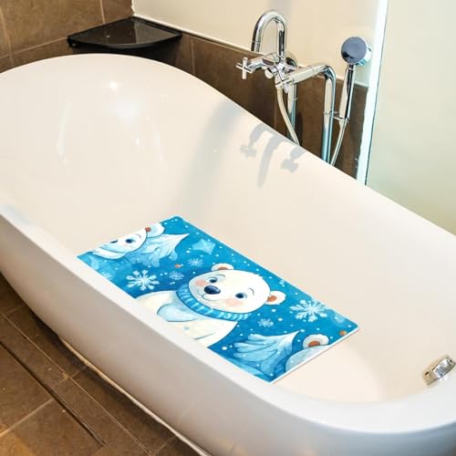 Tapis de bain de qualité supérieure à séchage rapide motif ours blanc
