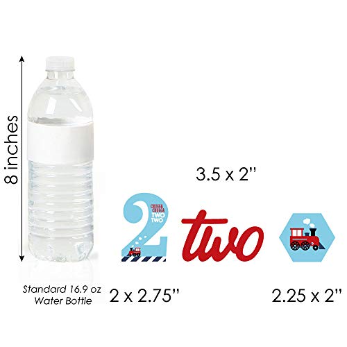 2Nd Birthday Railroad Party Crossing - Dessert Cupcake Toppers - Steam Train Second Birthday Party Clear Treat Picks - Set Of 24 #TOP5