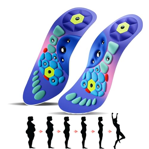 Image of Magnetic Acupressure Insoles for Men Women, Arch Support Shoe Inserts for Foot Pain Relief, Cut to Fit Cushion Insoles for All-Day Standing (2X Pairs, L(Men 9.5-12 /Women 10.5-13))