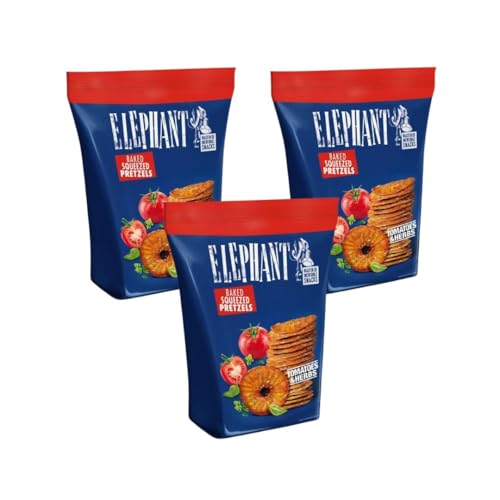 Elephant Baked Squeezed Pretzels – Juego de tomates y hierbas, mezcla gourmet de pretzels de Needforswet