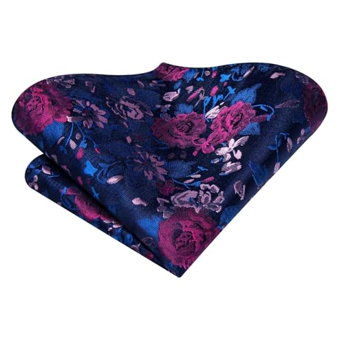 Image of Hi-Tie 70 inches Ties for Men Silk Extra Long Necktie and Pocket Square Cufflinks Set Men Big and Tall Tie Business