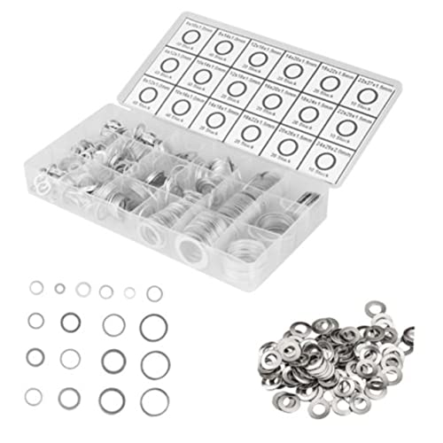 Joints étanchéité aluminium 450pcs rondelles plates en boîte pour mécanique