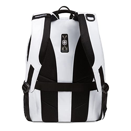 Image of SWISSGEAR Cecil 18-Inch Laptop Backpack Fits 16-Inch Laptop, Travel Daypack with Organizer Pockets, Water Bottle Holders & Padded Straps - White