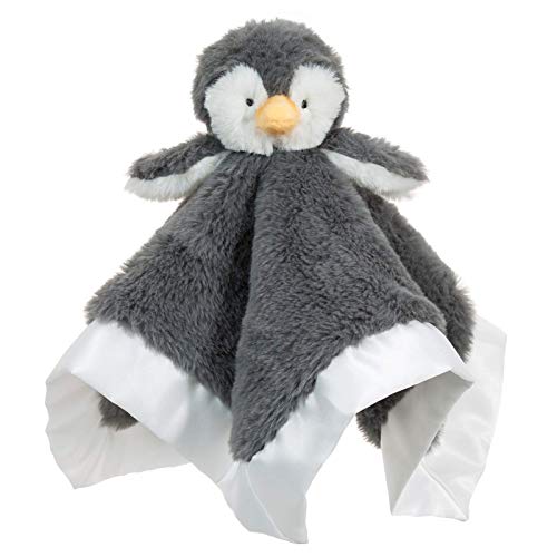 Image of Apricot Lamb Stuffed Animals Soft Security Blanket Gray Penguin Infant Nursery Character Blanket Luxury Snuggler Plush(Gray Penguin, 14 Inches)