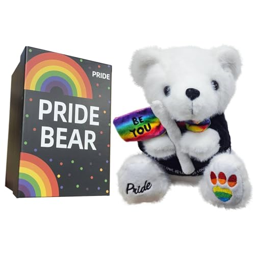 Ziyutam Limited Edition Gay Pride Bear - Rainbow Plush Toy - Unique Design Collection (Proud Bear with Box)