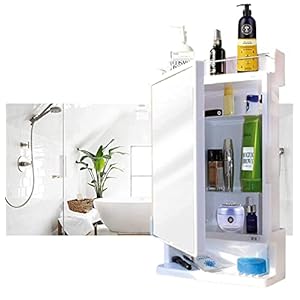 BRANCO Rich Look Bathroom Organizer | Bathroom Mirror | Bathroom Cabinet With Mirror | Plastic Corner Cabinet with Mirror | Standing Mirror With Storage | Washroom Mirrors | (White) BRANCO Rich Look Bathroom Organizer | Bathroom Mirror | Bathroom Cabinet With Mirror | Plastic Corner Cabinet with Mirror | Standing Mirror With Storage | Washroom Mirrors | (White)