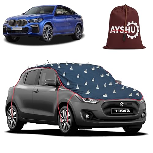 Image of AYSHU Water-Resistant Spike Car Cover for BMW X6M - Protects from Dogs, Monkeys, Dust, Sunlight & UV - Full Roof Universal Fit