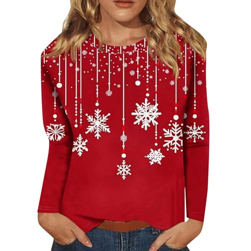 Weihnachtspullover für Damen, 3/4-Ärmel, Tops, Damen-Sweatshirts,...