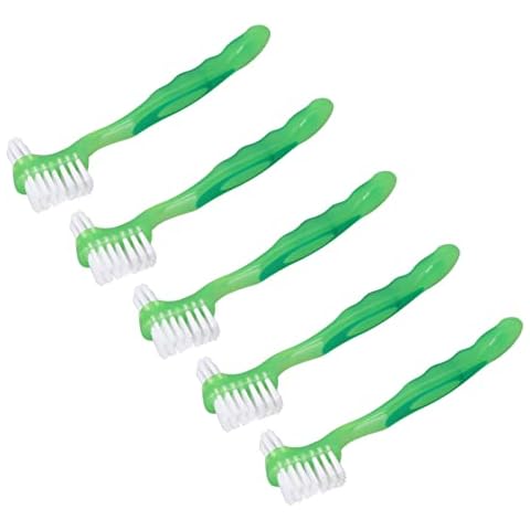 Pavv False Teeth Brush, Soft Hair Dirt Removal Safe Ergonomic Denture Brush for Elderly for Daily Life Cover
