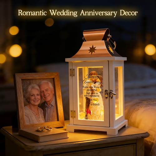 Homazing Wedding Anniversary Lantern Gift for Couple Wife Women Her Husband, Best Anniversary Wedding Gift for Couple Wife Parents 1st, 5th, 25th, 50th - Image 5