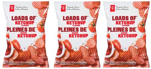 Canadian President's Choice - Un montón de chips de ketchup 3 bolsas grandes (canadiense)