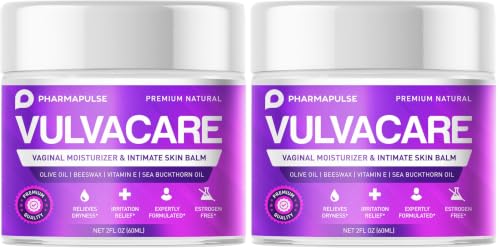 Image of Pharmapulse Vaginal Moisturizer, Vulva Balm Cream, Intimate Skin Care, Menopause Support - Relieves Dryness, Itching, Burning, Redness, Chafing, Odor, Irritation - Estrogen Free 2oz (Pack of 2)
