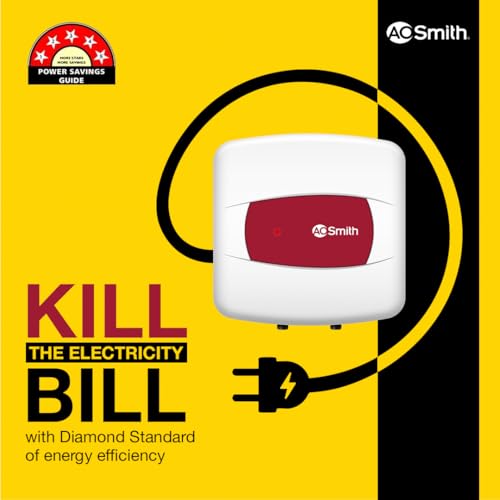 Image of AO Smith Geyser 10 Litre 5 Star Rating (BEE) | Powerful 2KW Heating | Storage Water Heater With 2X Corrosion Resistant Blue Diamond Glass Tank | Warranty: 5 Yr Tank, 2 Yr Comprehensive | HSE-SHS-010