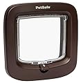 PetSafe Manual-Locking Cat Flap with Easy Install, Brown, 4 Way Manual Lock, Exclusive Entry, For Cats Up To 7 kg, Energy Efficient