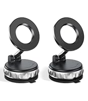 Avischai 2-Pack Vacuum Suction Magnetic Phone Holder for Car Dashboard, Windshield - Hands-Free Strong Grip Mount with 360° Rotation for iPhone & Android Phones
