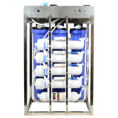 Image of PurePlus 50 Liter Commercial RO Water Purifier Plant with TDS Adjuster Blue Stainless steel Full Automatic with TDS Adjuster
