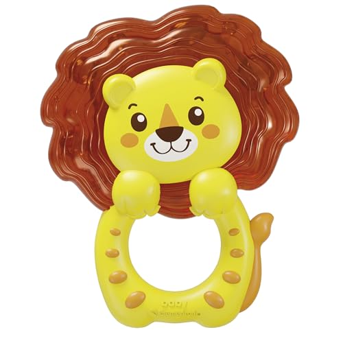 Clementoni Baby - Happy Lion Cooling Teether, Dentaruolo Refrigerato per Neonati 3+ Mesi, Texture e Colori Diversi Esperienza Multisensoriale, Sollievo Gengive e Massaggia Gengive, 17610