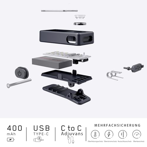 UMIONE USB-C wiederaufladbares Lauflicht, 3 Helligkeitsstufen, Spot und Flood 2-in-1, IPX7 wasserdichte kompakte LED-Taschenlampe für Nachtwanderung, Arbeit, Jogging, Camping