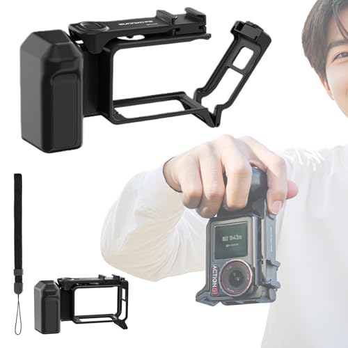 Honbobo DJI Action 5 Pro/4/3用 メタルグリップキット プロ仕様カメラストリートフォトグラフィーハンドル コールドシューアダプター、クイックリリース、保護ケース付き