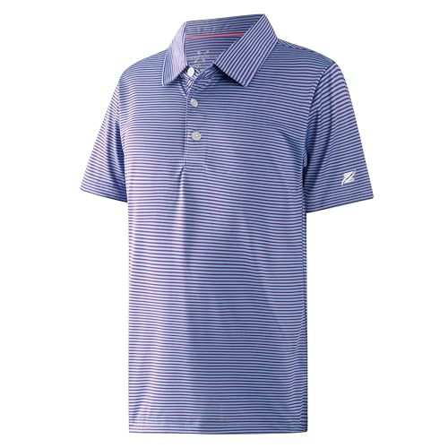 Image of Boys Polo Shirts Short Sleeve Striped Performance Moisture Wicking Dry Fit Golf Shirts for Boys Youth Kids