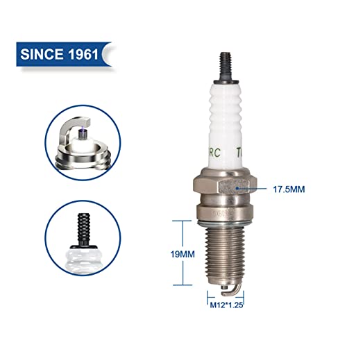 Image of TORCH D7RC Spark Plug Repalce for NGK Resistor Spark plug DR7EA for Yamaha RAPTOR 250 2008-2013, for Champion RAX96C Spark Plug, for Denso IX22 X22ESR-U Spark Plug, OEM, ea