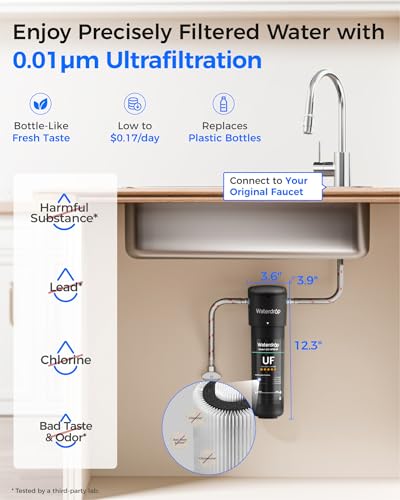 Image of Waterdrop 10UA-UF 0.01 μm Ultra Filtration Under Sink Water Filter System, 1 Year, Reduces Lead, Chlorine, Bad Taste & Odor, Connects Directly to Your Faucet