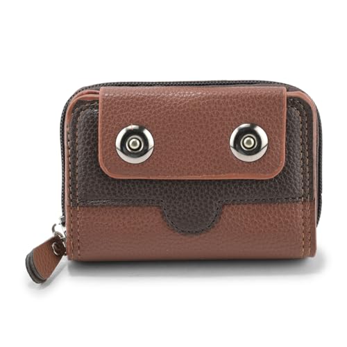 Image of 9 Slot RFID Genuine Leather Credit Debit Card Holder Wallet Money Zipper Coin Purse for Men & Women (Tan)