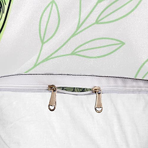 Housse de couette paon et taies d'oreiller, parure de lit cosy