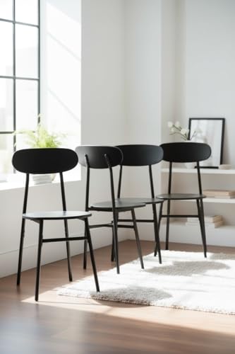 Reviews de Sillas - los más vendidos. 43 BRANG Silla para Comedor o Cafeteria soportan 150 Kilos en Color Negro Fabricadas en Acero Modelo TODAH