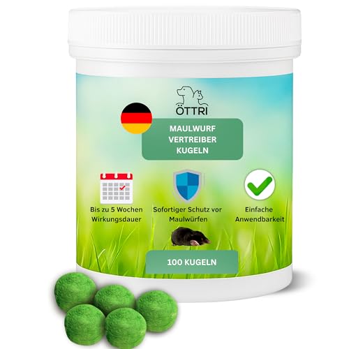 Maulwurf Vertreiber Kugeln 100 STK | EFFEKTIVE Schädlingsabwehr durch natürliche Wirkungsstoffe | OHNE GIFT | Mit Sofort- und Langzeitwirkung für Ihren Garten