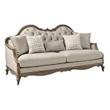 BOWERY HILL Beige Fabric Camelback Sofa