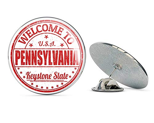 Pennsylvania USA Round Metal 0.75