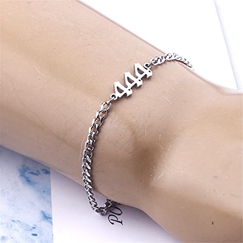 000-999 Lucky Angel Number Bracelet Charm Dainty Stainless Steel Number Bracelet Link Adjustable for Women Fashion Wristband Jewelry Gifts2