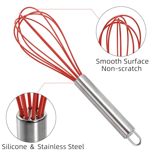 Cididu Set of 24 Silicone Whisk Bulk for Cooking, 10 In Wisking Tool Non Scratch, Flexible Rubber Whisks for Nonstick Pans, Kitchen Hand Whisk for Blending Beating Baking, BPA Free Dishwasher Safe - Image 4
