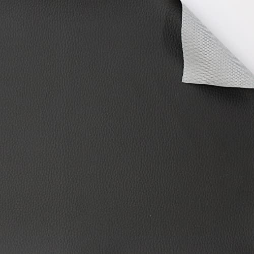 econuk - Tela para Tapizar, Manualidades y Bricolaje, Polipiel Suave al Tacto, Cuero Sintetico para Sillas, Sofás, Bolsos, Cojines, Asientos de Moto, Techos de Coche (100cm x 70cm, Negro)