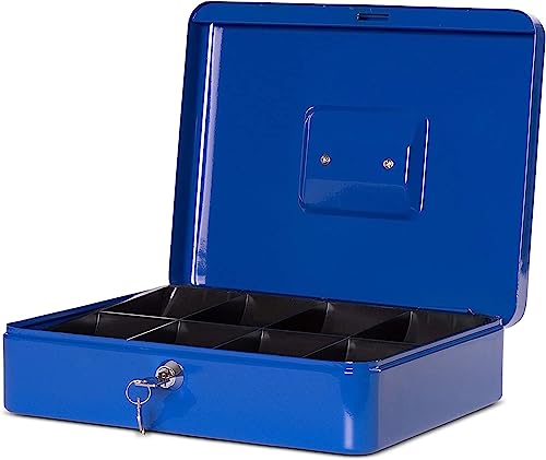 Maul - Cassetta Per Denaro, In Lamiera D'Acciaio, Misura 4, Dimensioni (L X P X H): 300 X 245 X 90 Mm Blu