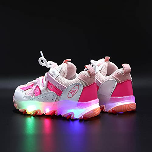 Gaoqi Soft Shoes For Baby Kids, Children Kids Baby Girls Boys Sneakers Bling Led Light Luminous Sport Shoes Pink #TOP2