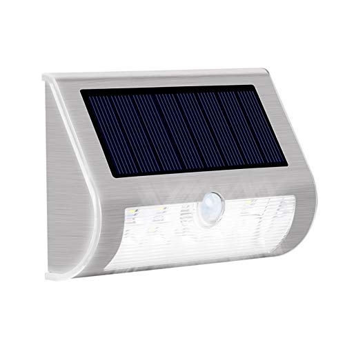 Sensor De Movimiento De Luces Solares De Paso,Funien Luces Solares Para Escalones, Sensor De Movimiento Para Exteriores, 13 Led, Luz Solar Impermeable Para Escaleras, Pir, Mini Luces Solares De Acero
