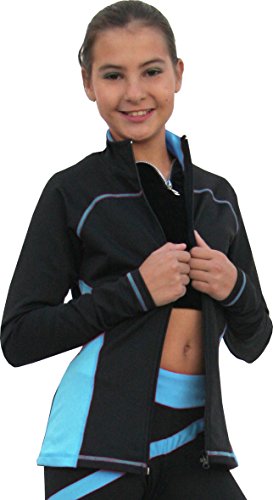 ChloeNoel Figure Skating 2-Tone Princess Seam Jacket J06 Turquoise Adult Small