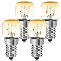AUAUY Backofenlampe E14 25W - 4er Pack Ofenlampe, 2700K Warmweiß, Bis 300°C Hitzebeständiges, E14 Edison Kapsel Glühbirne für Backofen, Grillöfen, Salzlampe, Kühlschranklampe mit T25 Kapsel