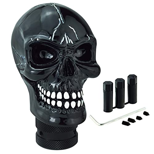 Lunsom Skull Gear Stick Shifter Knob, Resin Gear Shift Head Shifting Stick Handle Car Transmission Fit Automatic Manual Vehicle (Black J) #TOP5