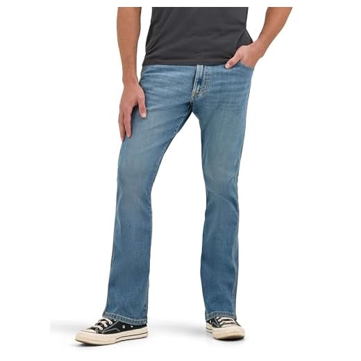 Wrangler Calça jeans masculina de corte regular, lavagem leve, 91L x 81C
