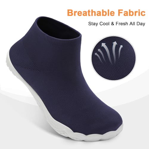 Image of Barefoot Socks Shoes for Women Men | Wide Toe Box, Zero Drop Feel, Slip-On Sock Fit, Durable Rubber Sole, Removable Insole, for Gym, Beach, Travel, Outdoors