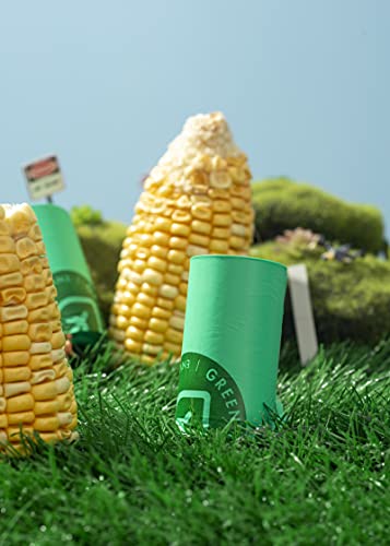 Green Maker 30% Dicker Biologisch abbaubare Hundekotbeutel 360 Beutel Hundekotbeutel aus Maisstärke (Grün)