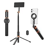 K&F CONCEPT 180cm Treppiede Mag-safe, Leggero Selfie Stick Mag-safe con Telecomando Bluetooth. Struttura in Alluminio, a 3 Assi per Vlog, Compatibile con iPhone 17 16 15 14 Pro e Pro Max e Android