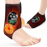 Cordless Ankle Heating Pad, Foot Massager, 3000mAh Rechargeable Ankle Foot Massager with Massage, Heated Ankle Brace Wrap with 6 Heat Levels 3 Vibration Modes