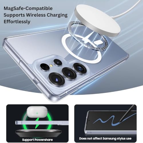 Image of ShieldTech Crystal Clear Back Case Cover for Samsung Galaxy S25 Ultra 5G | Hard PC & TPU | Wireless Charging Compatible Cover for Samsung Galaxy S25 Ultra 5G | Transparent