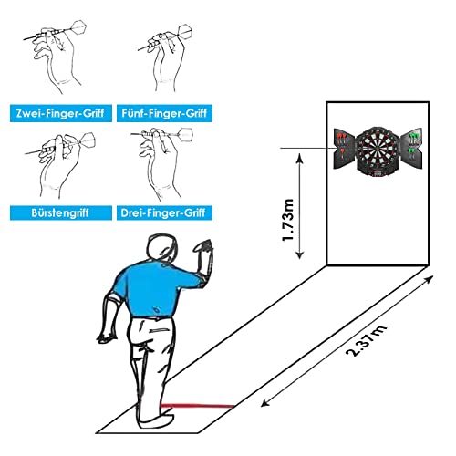 Foto von Elektronische Dartscheibe, E Dardboard LCD-Anzeigemit dartscheibe Dartautomat mit Ziffernsegment 12 Dartpfeilen 27 Spiele mit 216 Spieloptionen Elektronik Dartspiel